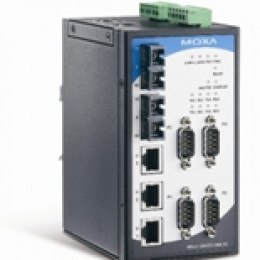 Industrial 4-Port Device Server and 5-Port Managed Ethernet Switch in One Device