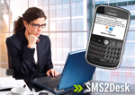 SMS2Desk application for BlackBerry smartphones converts text messages to e-mails