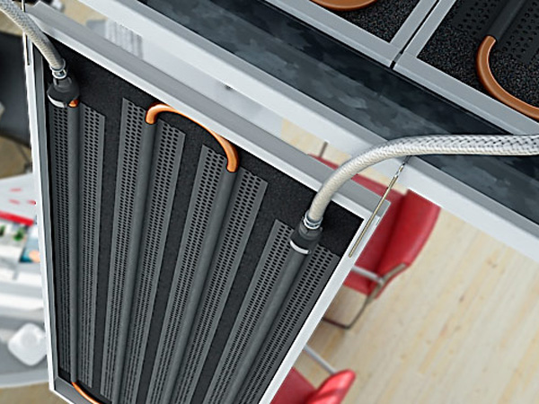 Perforated heat conducting profile enables excellent sound absorption and new opportunities for Lindner Plafotherm® Heated and Chilled Metal Ceilings