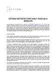 Option reports First Half Year 2013 results
