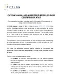 Option-s wireless embedded modules now certified by AT&T Option-s wireless embedded modules now certified by AT&T