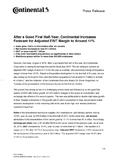 After a Good First Half-Year, Continental Increases Forecast for Adjusted EBIT Margin to Around 11%